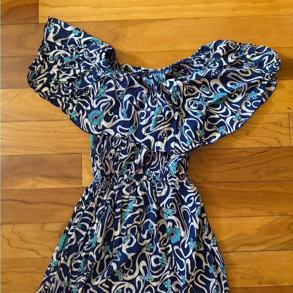 Ruffly Bohemian Summer Blockprinted Dress